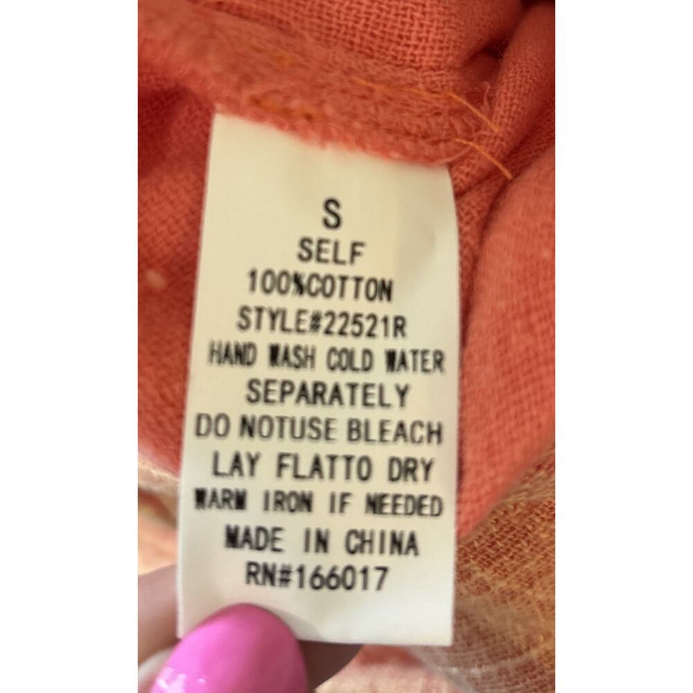 blue b Orange Overalls Romper Size Small Relaxed Adjustable Straps Jumpsuit - Picture 6 of 7